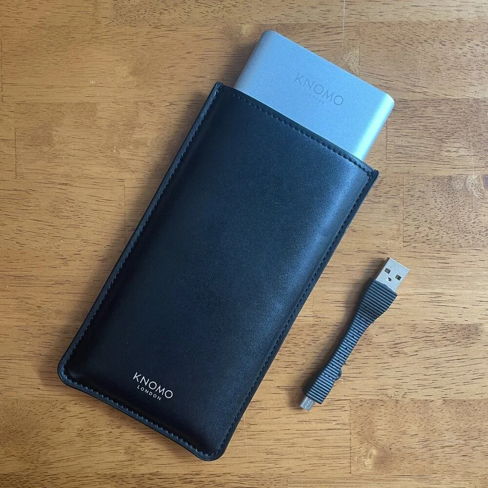 KNOMO London 10,000 mAh portable battery power pack with case